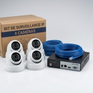 Kit 4 cameras de surveillance IP